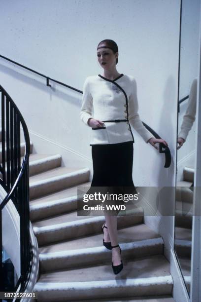 Runway show of Chanel's Spring 1998 Couture collection, designed by Karl Lagerfeld, on the famous staircase of La Maison de Chanel.