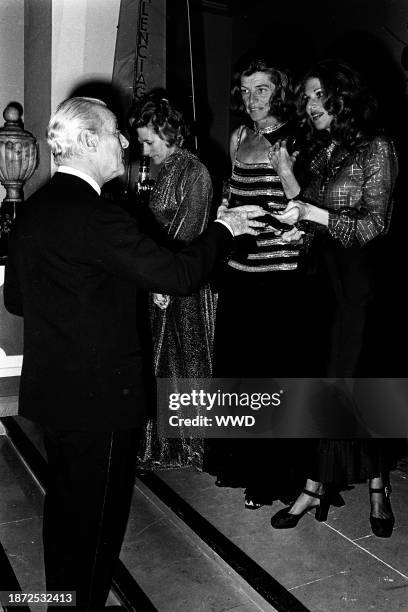 Marie-Helene de Rothschild, Eunice Shriver and friend attend the premiere of the Alvin Ailey dance group, hosted by ex-ambassador Sargent Shriver,...