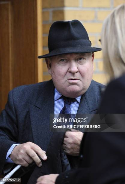 French journalist Gerard Carreyrou arrives at the Saint Honore d'Eylau church in Paris to attend the funeral ceremony of French prolific spy novelist...