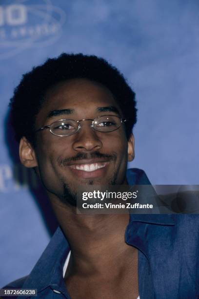 American basketball player Kobe Bryant in the press room of the inaugural Teen Choice Awards, held at the Barker Hangar, at Santa Monica Air Center...