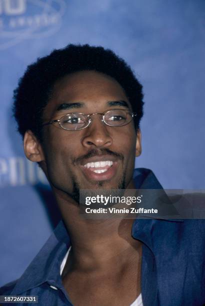 American basketball player Kobe Bryant in the press room of the inaugural Teen Choice Awards, held at the Barker Hangar, at Santa Monica Air Center...