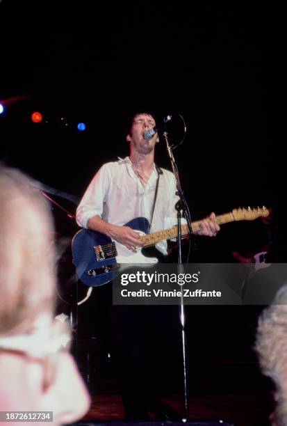 American singer, songwriter and musician Steve Forbert in concert, United States, circa 1985.