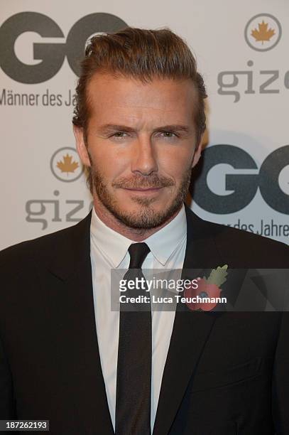 David Beckham arrives at the GQ Men of the Year Award at Komische Oper on November 7, 2013 in Berlin, Germany.