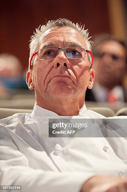 Swiss chef Philippe Rochat is pictured on November 7, 2013 at the University François Rabelais in Tours, central France, during a Doctor Honoris...