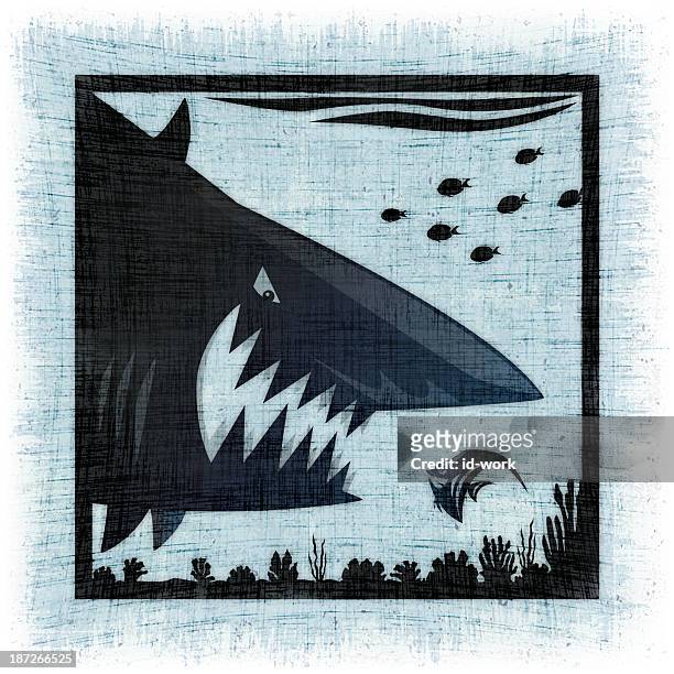 moorish idol versus shark - versus stock illustrations