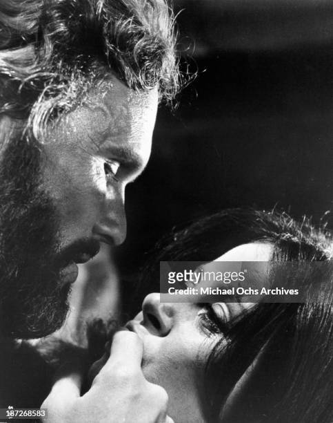 Actor Kris Kristofferson and Sarah Miles on set of the movie"The Sailor Who Fell from Grace with the Sea" in 1976.