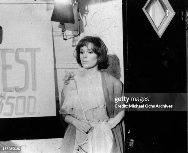 Actress Karen Lynn Gorney on set of the movie "Saturday Night Fever" in 1977.