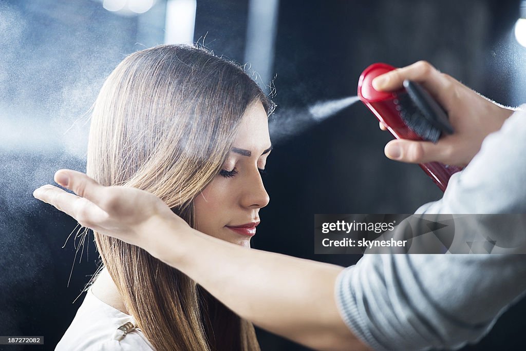 At the hairdresser's.