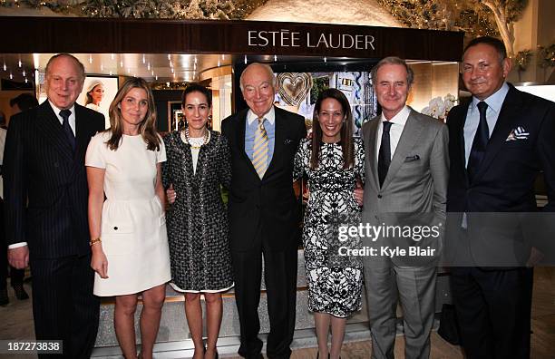 Ronald Lauder, Aerin Lauder, Jane Lauder, Leonard Lauder, Jane Hertzmark Hudis, Fabrizio Freda and John Dempsey attend the AERIN Fragrance Launch at...