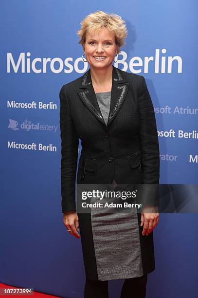 Carola Ferstl arrives for the opening of the Microsoft Center Berlin on November 7, 2013 in Berlin, Germany. The Microsoft Center Berlin, part of a...