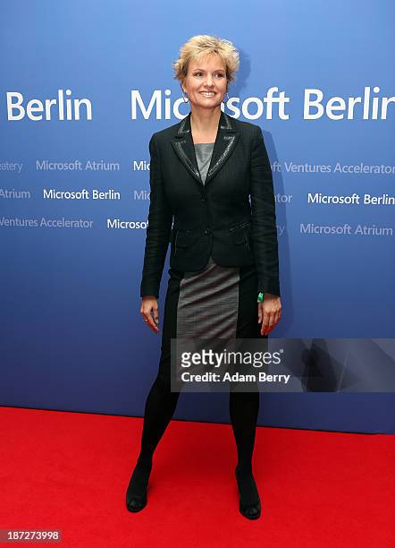 Carola Ferstl arrives for the opening of the Microsoft Center Berlin on November 7, 2013 in Berlin, Germany. The Microsoft Center Berlin, part of a...