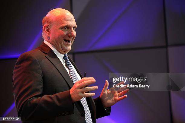 Microsoft Chief Executive Steve Ballmer speaks at the opening of the Microsoft Center Berlin on November 7, 2013 in Berlin, Germany. The Microsoft...