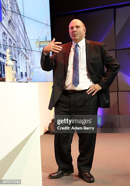 Microsoft Chief Executive Steve Ballmer speaks at the opening of the Microsoft Center Berlin on November 7, 2013 in Berlin, Germany. The Microsoft...