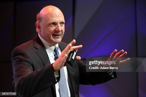 Microsoft Chief Executive Steve Ballmer speaks at the opening of the Microsoft Center Berlin on November 7, 2013 in Berlin, Germany. The Microsoft...