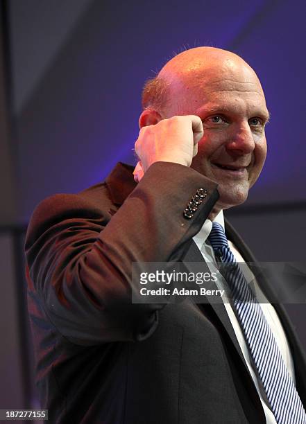 Microsoft Chief Executive Steve Ballmer speaks at the opening of the Microsoft Center Berlin on November 7, 2013 in Berlin, Germany. The Microsoft...