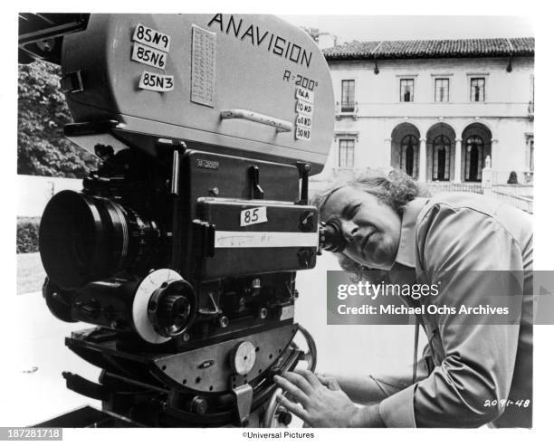 Director Michael Winner on set of the Universal Studio movie"The Sentinel" in 1977.