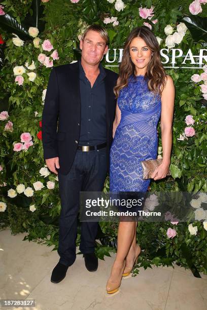 Elizabeth Hurley and Shane Warne attend a Queenspark breakfast to celebrate the brand's Summer 2013 collection on November 8, 2013 in Sydney,...