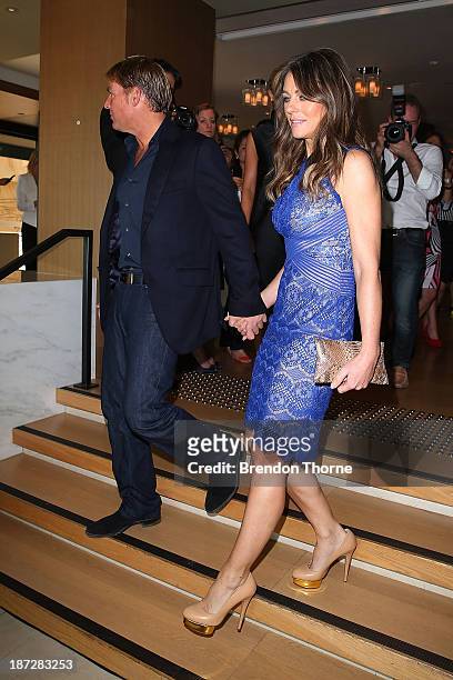Elizabeth Hurley and Shane Warne arrives at a Queenspark breakfast to celebrate the brand's Summer 2013 collection on November 8, 2013 in Sydney,...