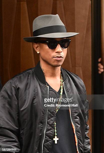Singer Pharrell Williams is seen in Soho on November 7, 2013 in New York City.