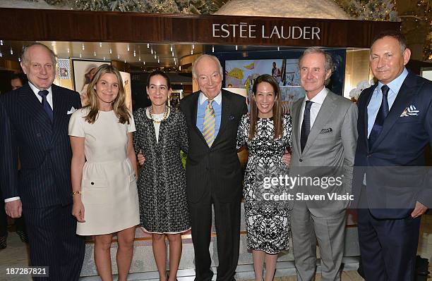 Ronald Lauder, Aerin Lauder, Jane Lauder, Leonard Lauder, Jane Hertzmark Hudis, Fabrizio Freda and John Dempsey attend the AERIN Fragrance Launch at...