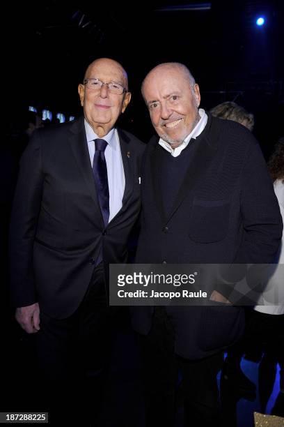 Mario Boselli and Elio Fiorucci attend the Mittelmoda Special Edition 2013 for Lectra on November 7, 2013 in Milan, Italy.