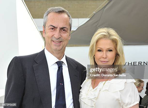 Carlo Traglio, CEO of Vhernier and Kathy Hilton attends Vhernier luncheon hosted by Jennifer Hale from C Magazine at Gagosian Gallery on November 7,...