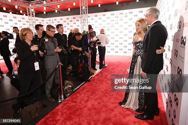 Tanja Buelter and Nenad Drobniak arrive at the GQ Men of the Year Award at Komische Oper on November 7, 2013 in Berlin, Germany.