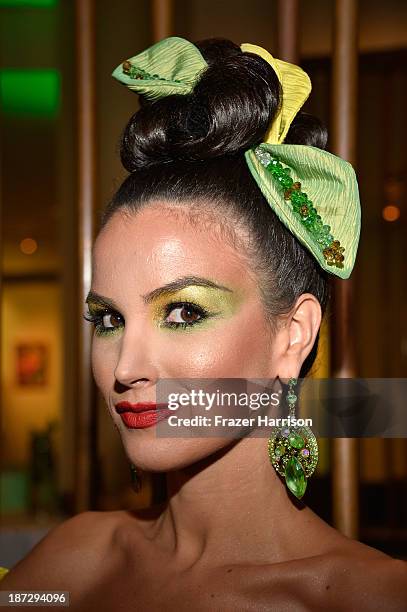 Model wearing Gigliola Designs poses at the Aruba In Style 2013 Kick-Off party at Westin Aruba Resort on November 7, 2013 in Aruba, Aruba.