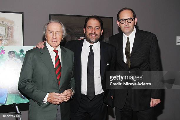 Sir Jackie Stewart, Brett Ratner and Dan Braun attend "Weekend Of A Champion" premiere - To Save Project: The 11th MOMA International Festival of...