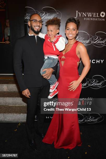 Swizz Beatz and Alicia Keys with son Egypt Daoud Dean attend Keep A Child Alive's 10th Annual Black Ball at Hammerstein Ballroom on November 7, 2013...