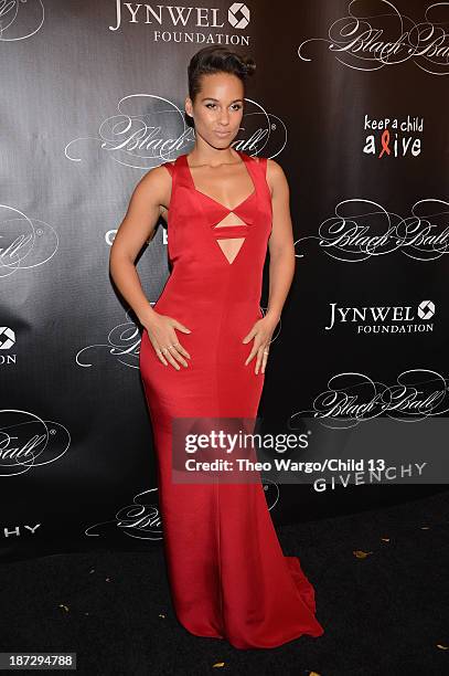 Alicia Keys attends Keep A Child Alive's 10th Annual Black Ball at Hammerstein Ballroom on November 7, 2013 in New York City.