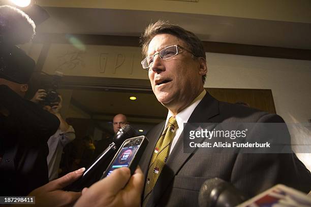 Gov. Pat McCrory attends the Billy Graham birthday party on November 7, 2013 in Asheville, United States.