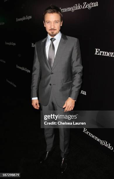 Actor Jeremy Renner attends Ermenegildo Zegna Global Store Opening hosted by Gildo Zegna and Stefano Pilati at Ermenegildo Zegna Boutique on November...