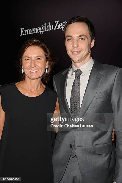 Image Director of Ermenegildo Zegna Group Anna Zegna and actor Jim Parsons attend Ermenegildo Zegna Global Store Opening hosted by Gildo Zegna and...