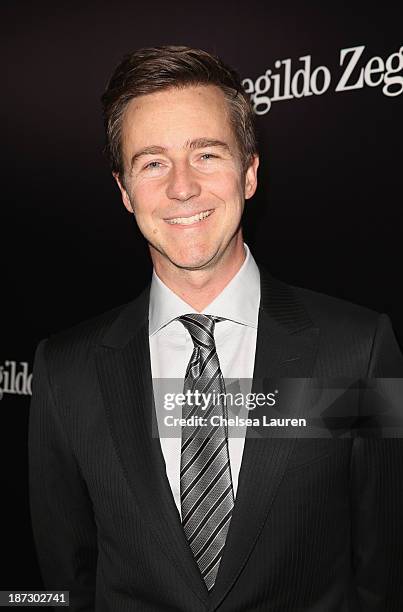 Actor Edward Norton attends Ermenegildo Zegna Global Store Opening hosted by Gildo Zegna and Stefano Pilati at Ermenegildo Zegna Boutique on November...