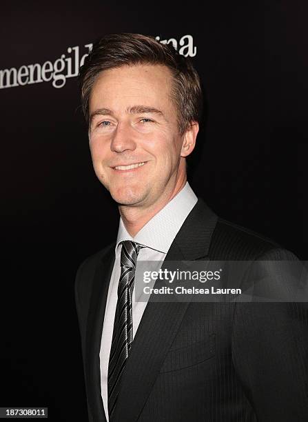 Actor Edward Norton attends Ermenegildo Zegna Global Store Opening hosted by Gildo Zegna and Stefano Pilati at Ermenegildo Zegna Boutique on November...