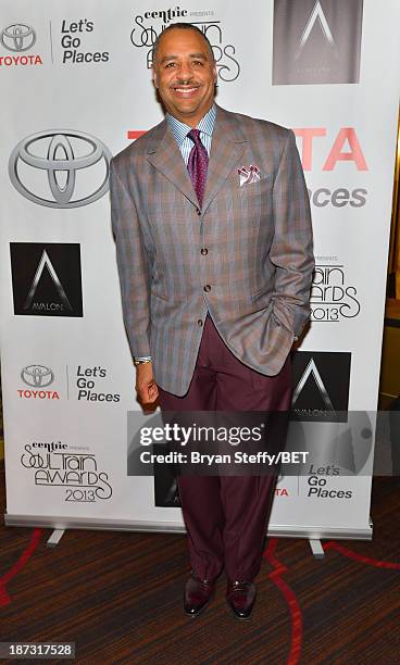 Personality Ed Gordon attends the Cocktail Reception sponsored by Toyota at the Gold Boutique Nightclub and Lounge at the Aria Resort & Casino at...