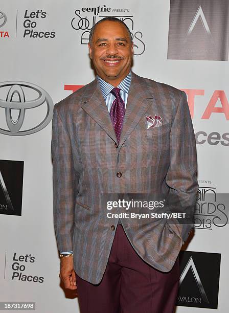 Personality Ed Gordon attends the Cocktail Reception sponsored by Toyota at the Gold Boutique Nightclub and Lounge at the Aria Resort & Casino at...