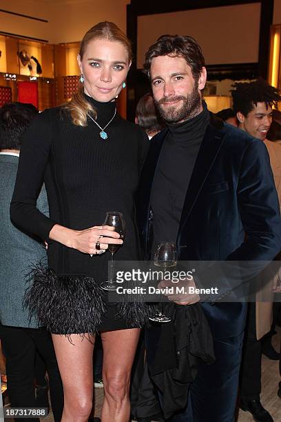 Jodie Kidd and David Blakeley attend the launch of Louis Vuitton Townhouse at Selfridges on November 7, 2013 in London, England.