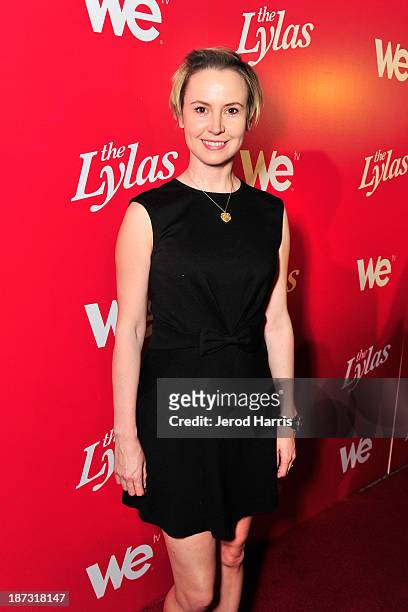 Actress Caroline Carver is seen at WE tv's Celebration for The Premiere Of It's Newest Series "The LYLAS" at the Warwick on November 7, 2013 in...