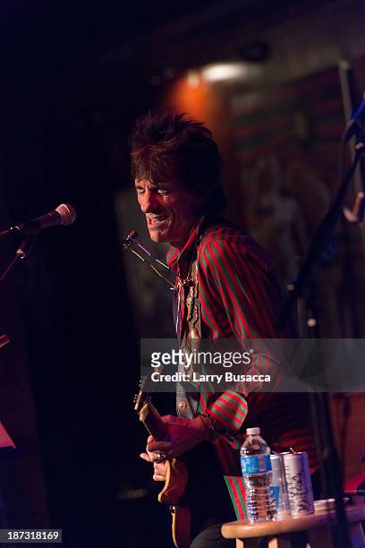 Ronnie Wood performs at The Cutting Room on November 7, 2013 in New York City. Ronnie Wood of the Rolling Stones made a rare club appearance at New...