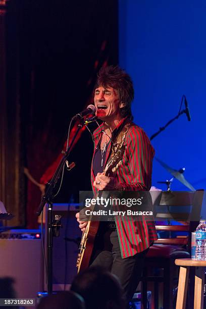 Ronnie Wood performs at The Cutting Room on November 7, 2013 in New York City. Ronnie Wood of the Rolling Stones made a rare club appearance at New...