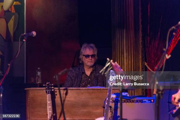 Al Cooper performs at The Cutting Room on November 7, 2013 in New York City. Ronnie Wood of the Rolling Stones made a rare club appearance at New...
