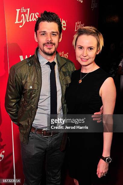 Actors Kenny Doughty and Caroline Carver are seen at WE tv's Celebration for The Premiere Of It's Newest Series "The LYLAS" at the Warwick on...