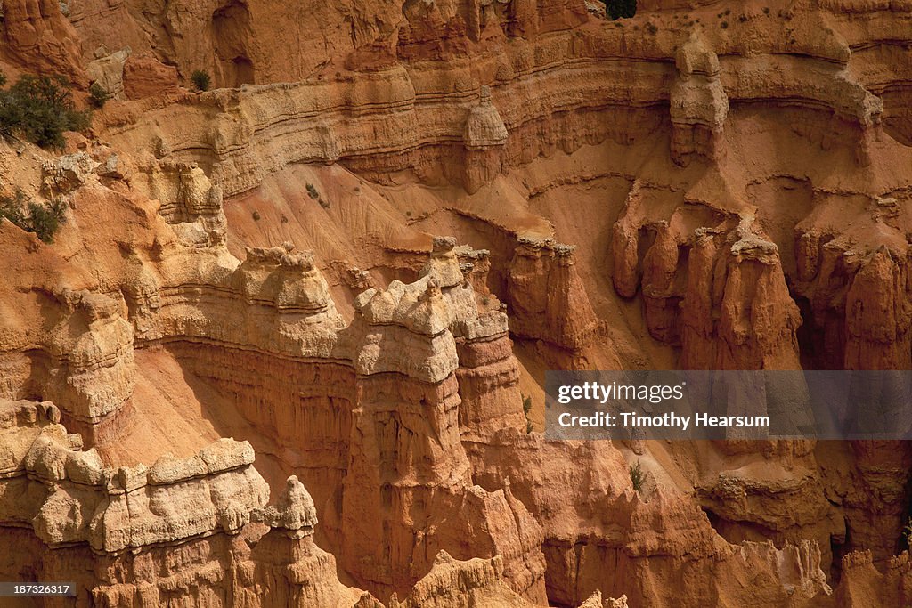 Close-up view of classic hoodoo formations