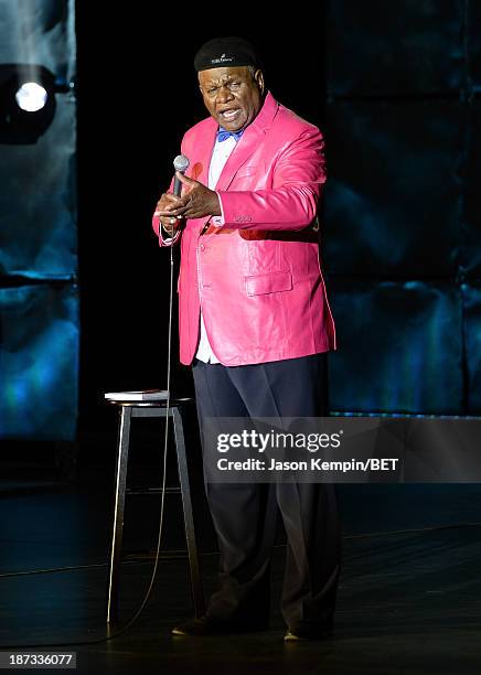 Comedian George Wallace performs onstage at the Comedy Show at The Orleans Showroom at The Orleans Hotel & Casino on November 7, 2013 in Las Vegas,...