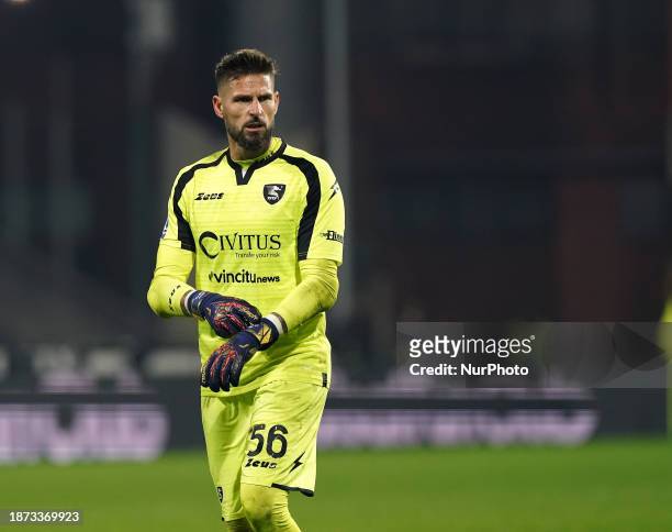 Benoit Costil of US Salernitana 1919 is playing during the Serie A TIM match between US Salernitana and AC Milan in Salerno, Italy, on December 22,...
