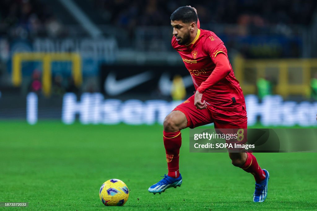 Masat Rafia Hamza Rafia of US Lecce seen in action during Serie A 2023/24... News ...