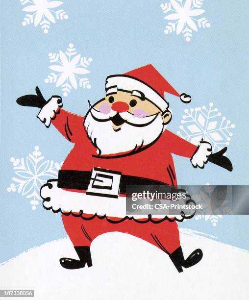illustrations, cliparts, dessins animés et icônes de santa gestes - santa vintage