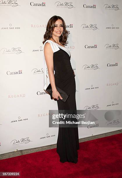 Emmanuelle Vaugier attends The Consul General Of Canada Mr. David Fransen Honors Canadian Fashion Designer, Dalia MacPhee on November 7, 2013 in Los...